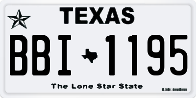TX license plate BBI1195