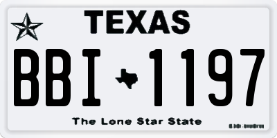 TX license plate BBI1197