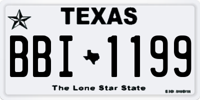 TX license plate BBI1199
