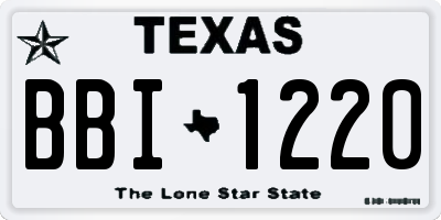 TX license plate BBI1220
