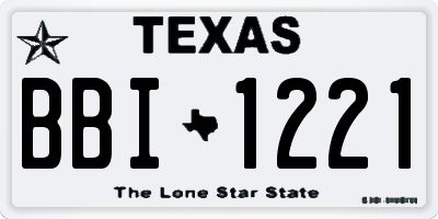 TX license plate BBI1221