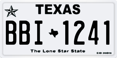 TX license plate BBI1241