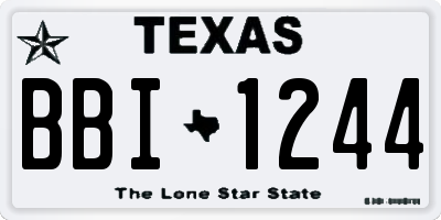 TX license plate BBI1244