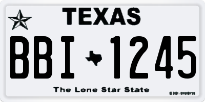 TX license plate BBI1245