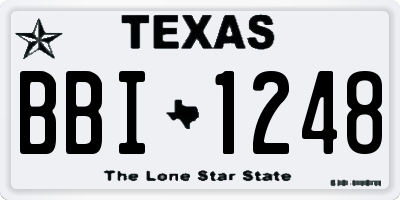 TX license plate BBI1248