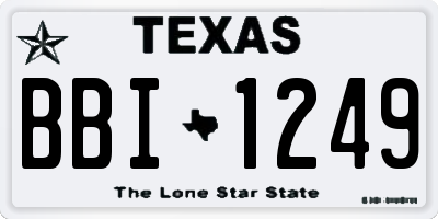 TX license plate BBI1249