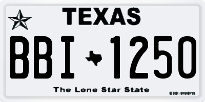 TX license plate BBI1250