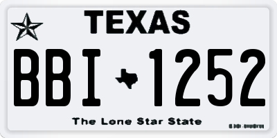 TX license plate BBI1252
