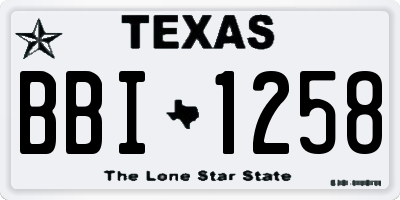 TX license plate BBI1258