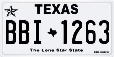 TX license plate BBI1263