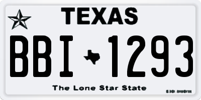 TX license plate BBI1293