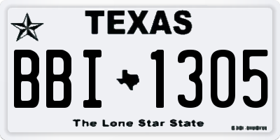 TX license plate BBI1305