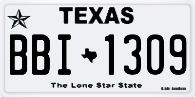 TX license plate BBI1309