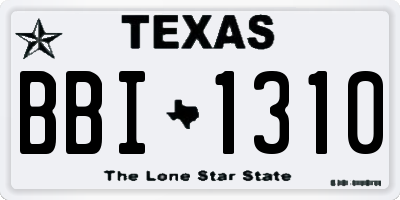 TX license plate BBI1310