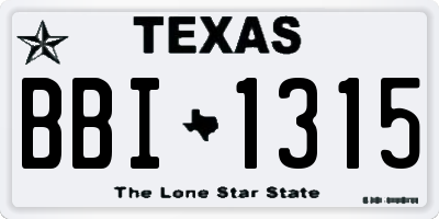 TX license plate BBI1315