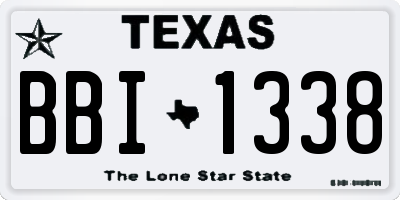 TX license plate BBI1338