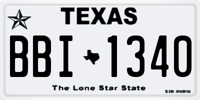 TX license plate BBI1340
