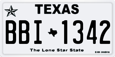 TX license plate BBI1342