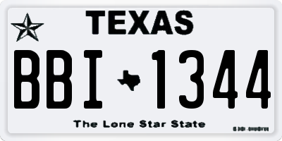 TX license plate BBI1344