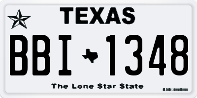 TX license plate BBI1348