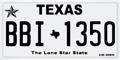 TX license plate BBI1350