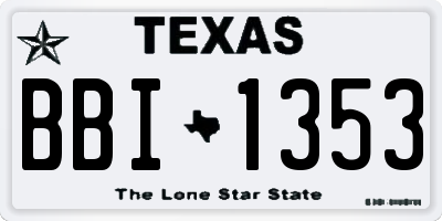 TX license plate BBI1353