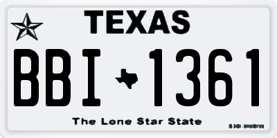 TX license plate BBI1361