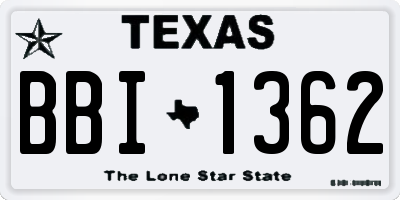 TX license plate BBI1362