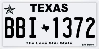 TX license plate BBI1372