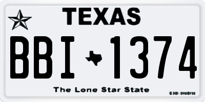 TX license plate BBI1374