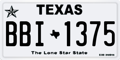TX license plate BBI1375