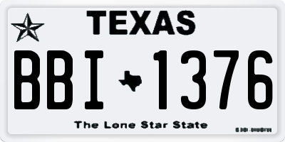 TX license plate BBI1376