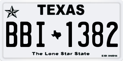 TX license plate BBI1382