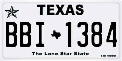 TX license plate BBI1384