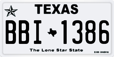 TX license plate BBI1386