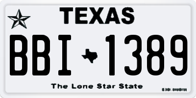 TX license plate BBI1389