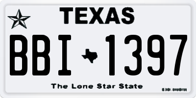 TX license plate BBI1397