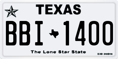 TX license plate BBI1400
