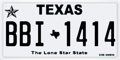 TX license plate BBI1414
