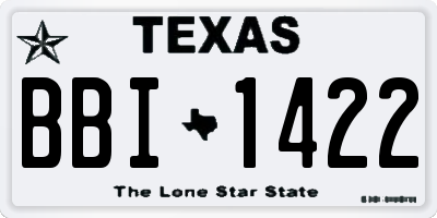TX license plate BBI1422