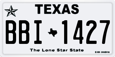 TX license plate BBI1427