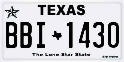 TX license plate BBI1430