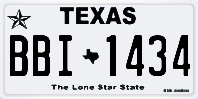 TX license plate BBI1434