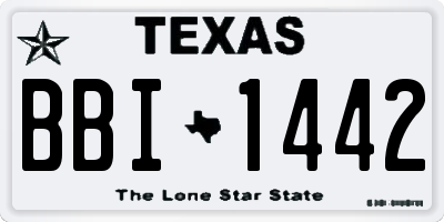 TX license plate BBI1442
