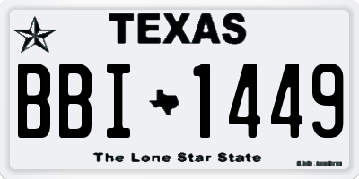TX license plate BBI1449