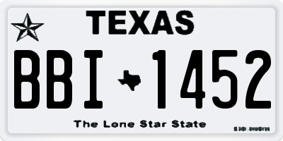 TX license plate BBI1452