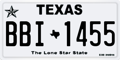 TX license plate BBI1455