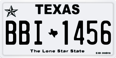 TX license plate BBI1456