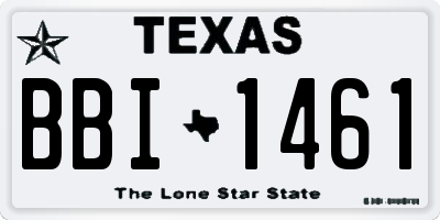 TX license plate BBI1461