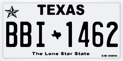 TX license plate BBI1462